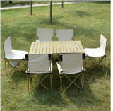 طاولة البر والكشتات القابله للطي مع 6 كراسي